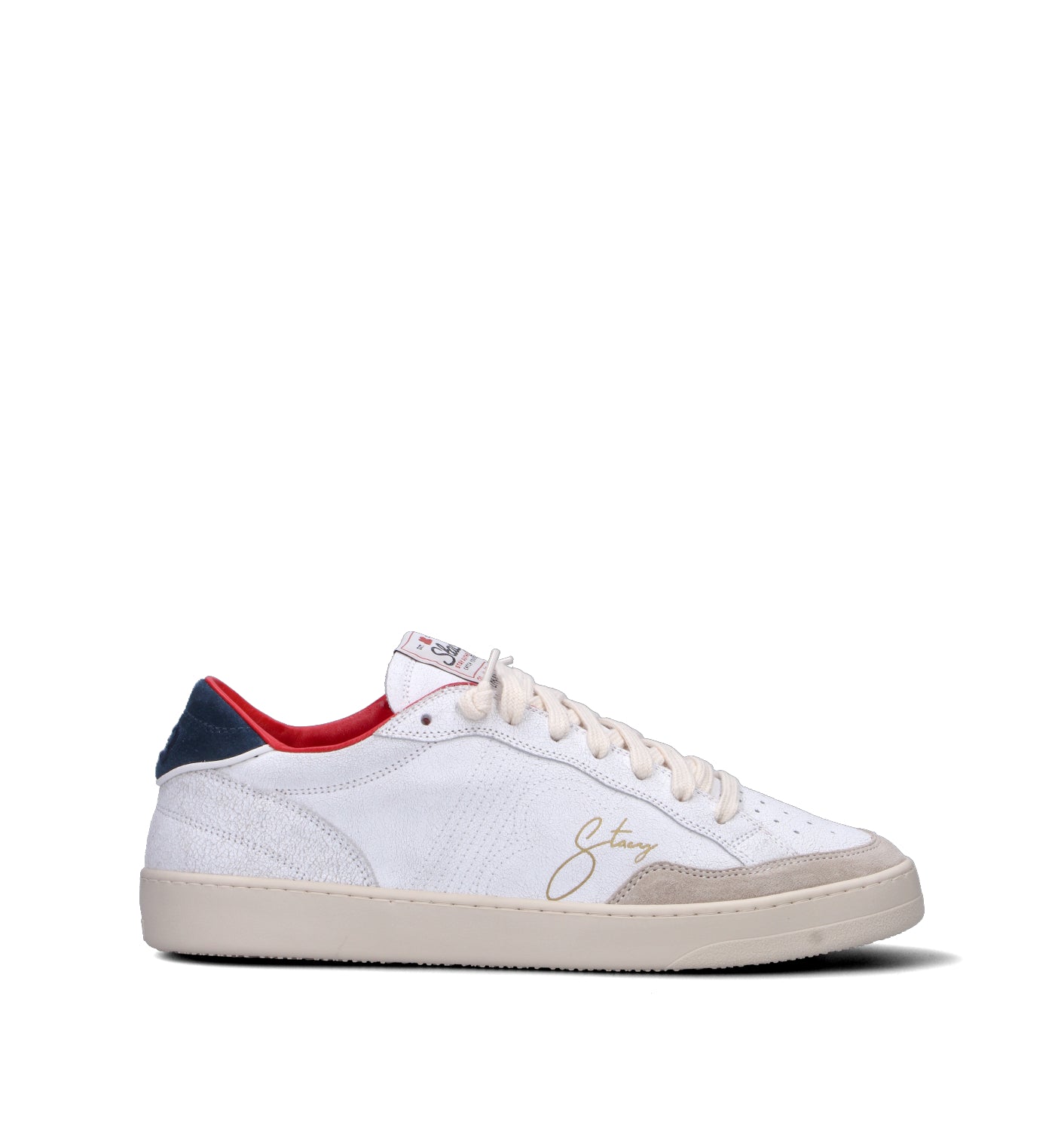 STACY Sneaker uomo bianca/blu in pelle