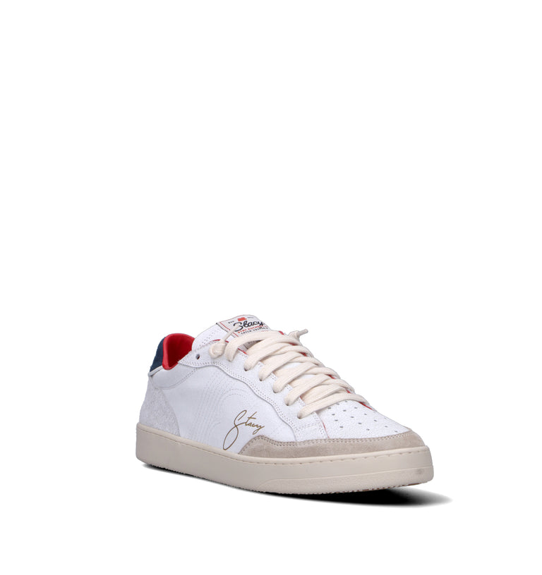 STACY Sneaker uomo bianca/blu in pelle