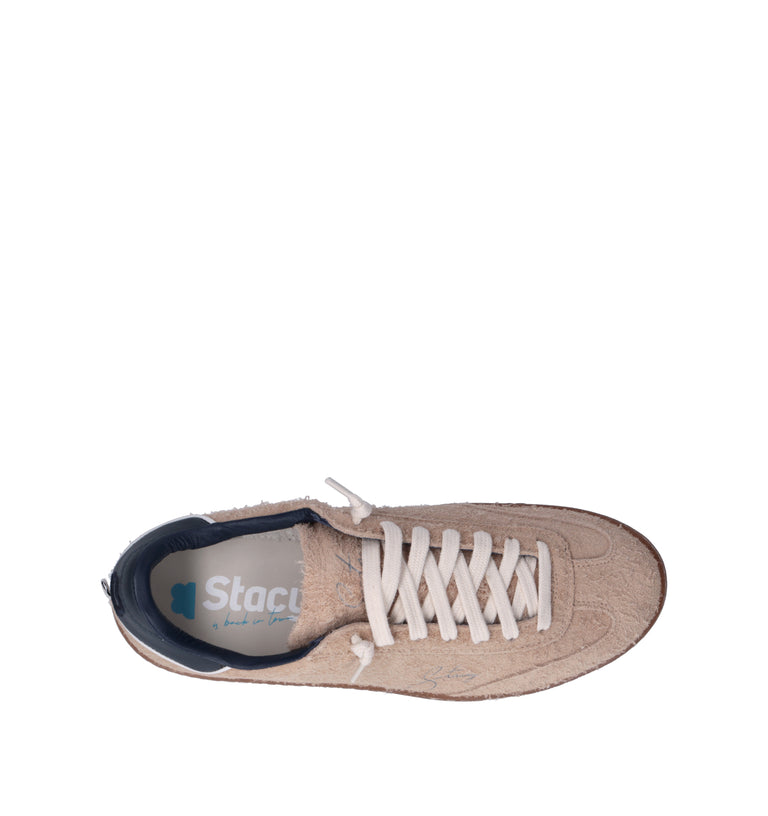 STACY Sneaker uomo nude/blu in suede