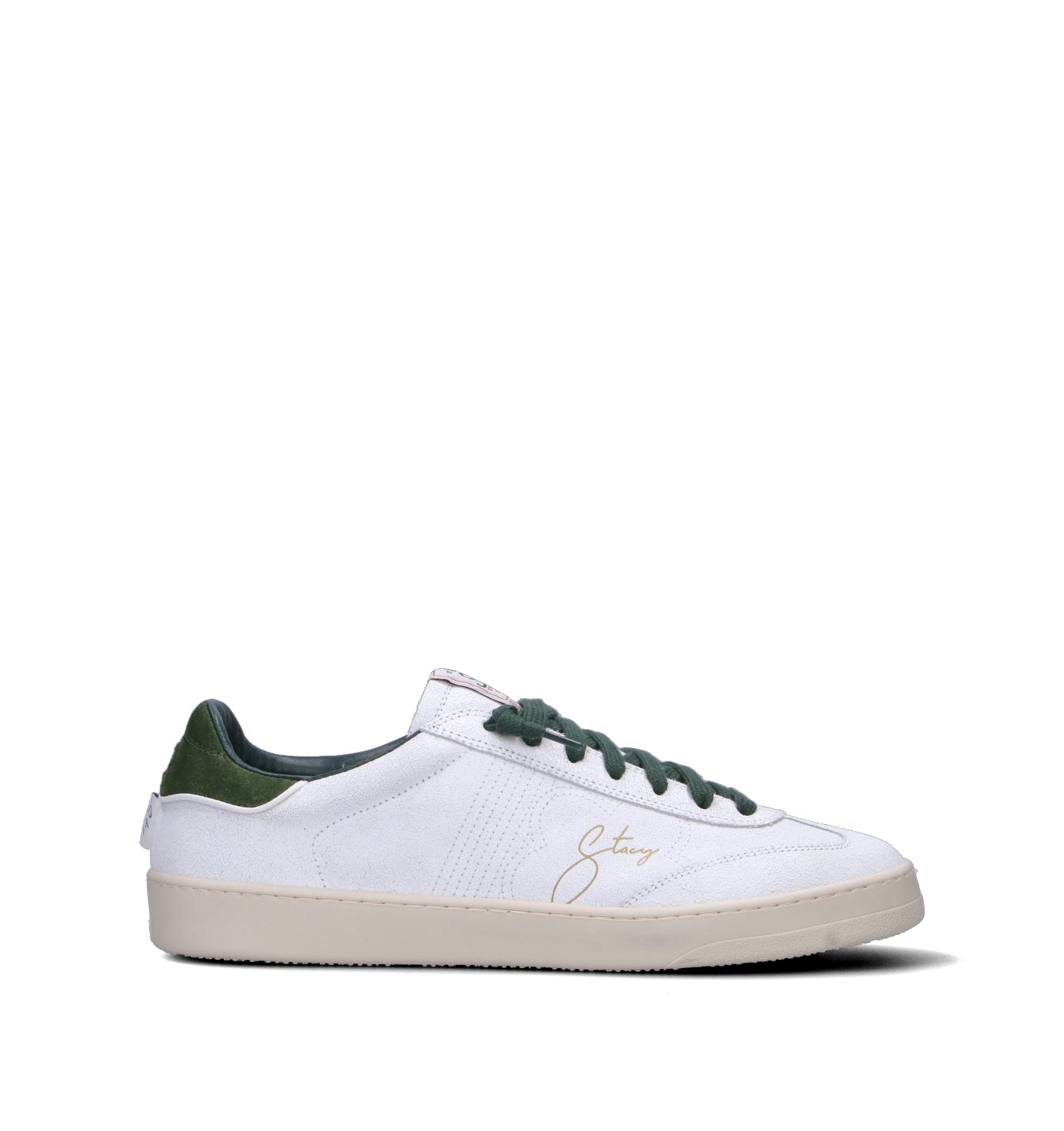 STACY Sneaker uomo bianca/verde in pelle