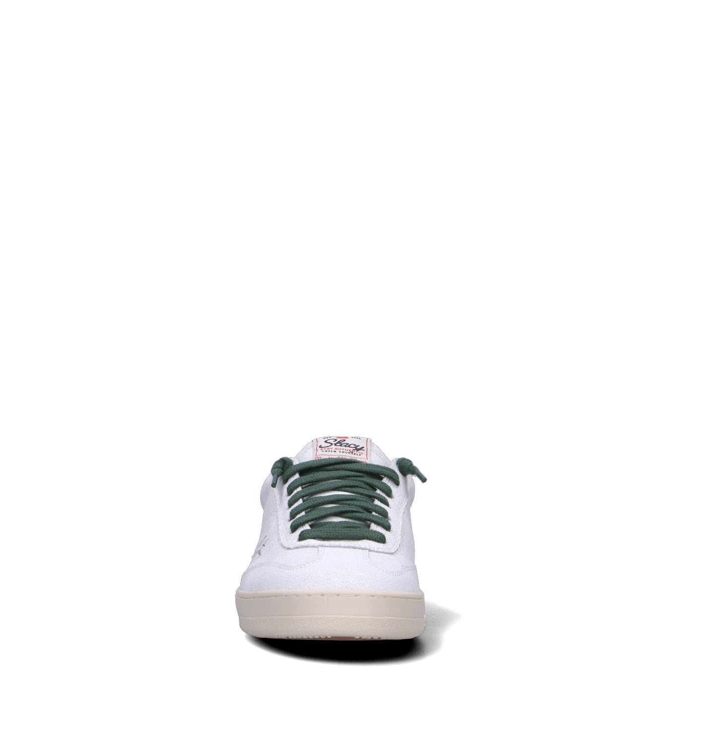 STACY Sneaker uomo bianca/verde in pelle