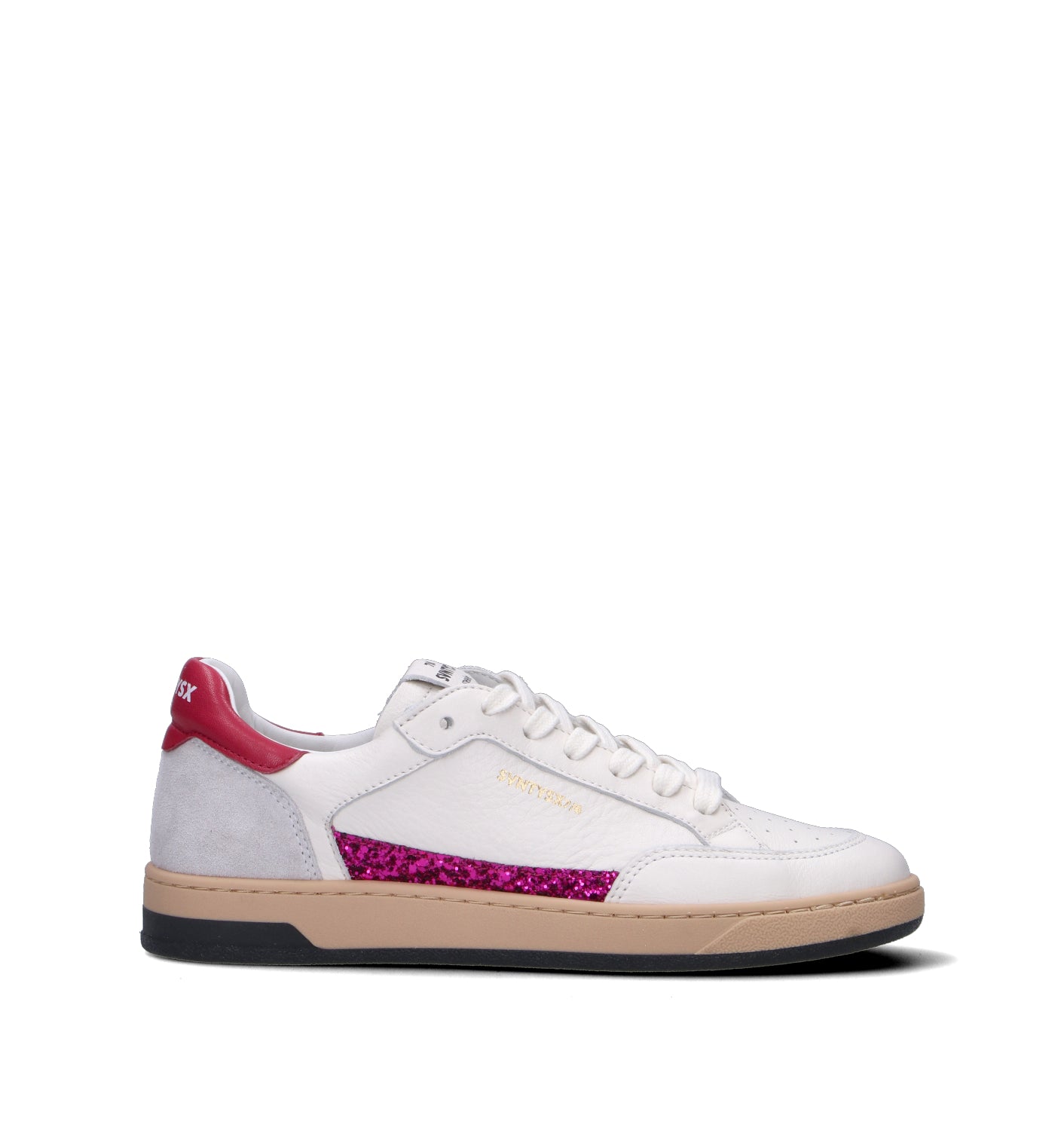 THE76 Sneaker donna bianca/fucsia in pelle