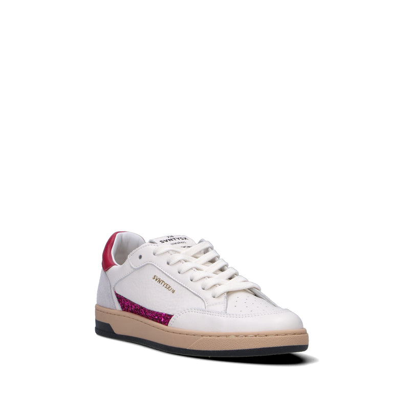 THE76 Sneaker donna bianca/fucsia in pelle
