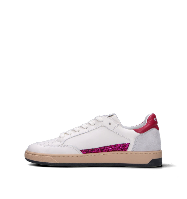 THE76 Sneaker donna bianca/fucsia in pelle