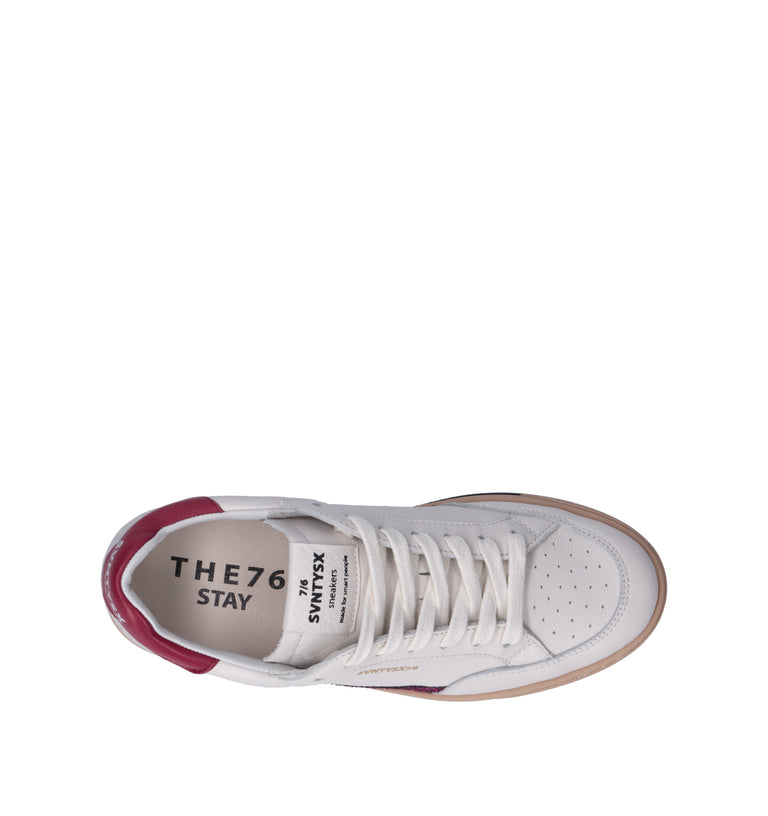 THE76 Sneaker donna bianca/fucsia in pelle