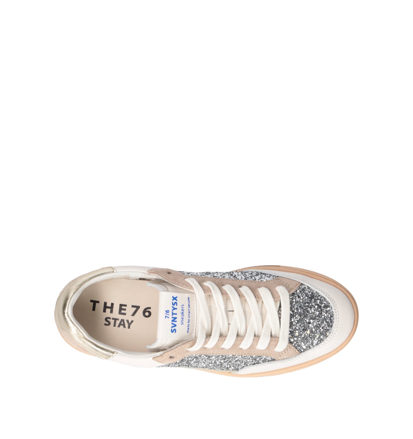 THE76 Sneaker donna beige/argento