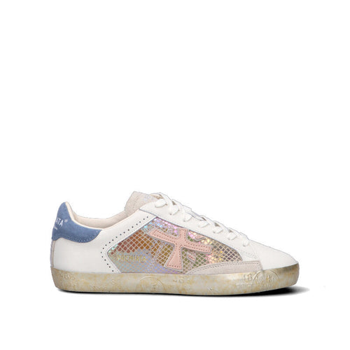 PREMIATA Sneaker donna panna/marrone/blu in pelle