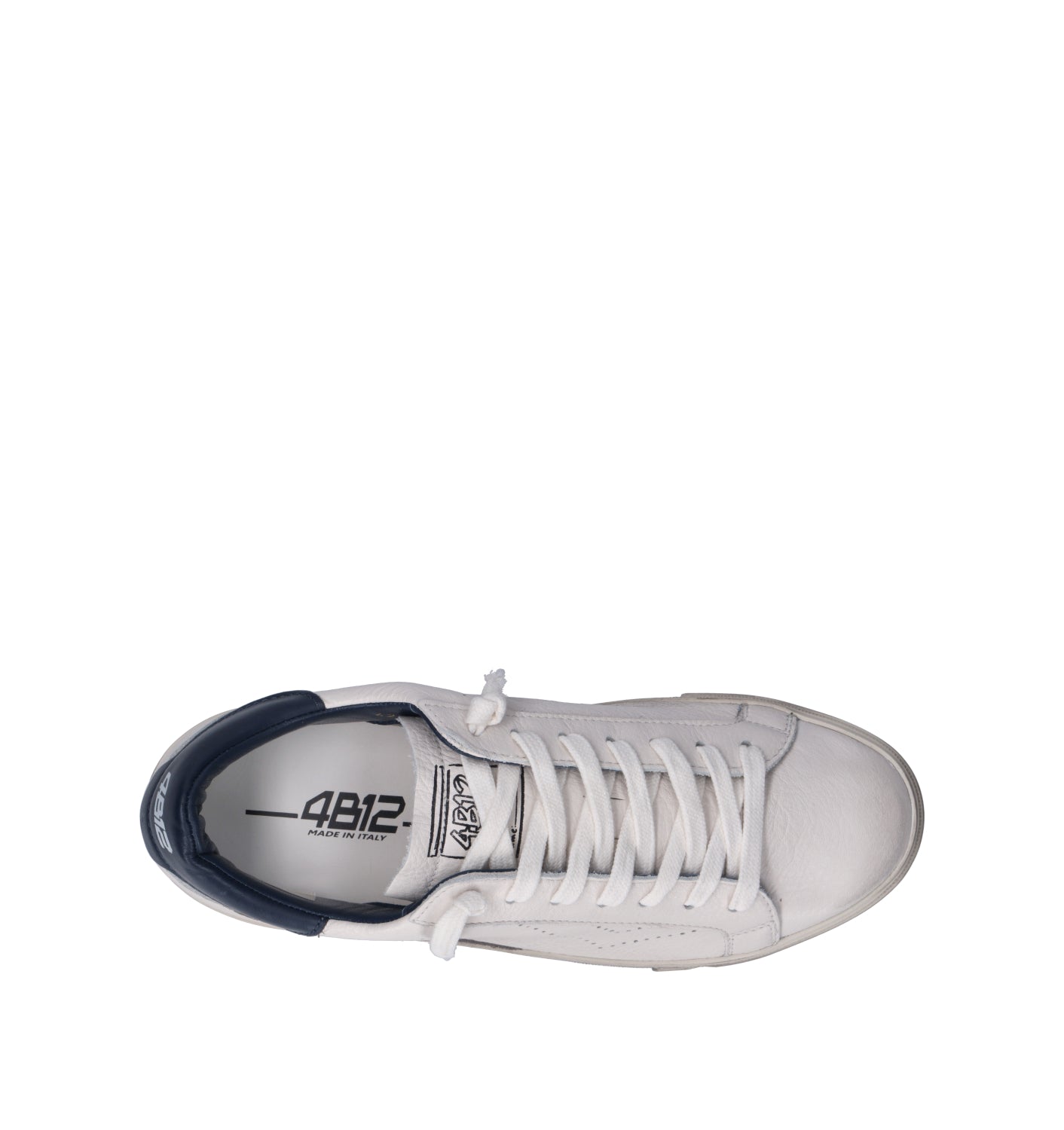 QUATTROBARRADODICI Sneaker uomo bianca in pelle