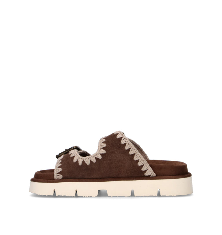 MOU Ciabatta donna marrone in suede
