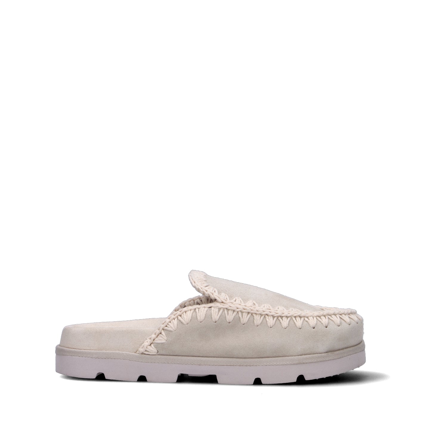 MOU Sabot donna bianca in suede