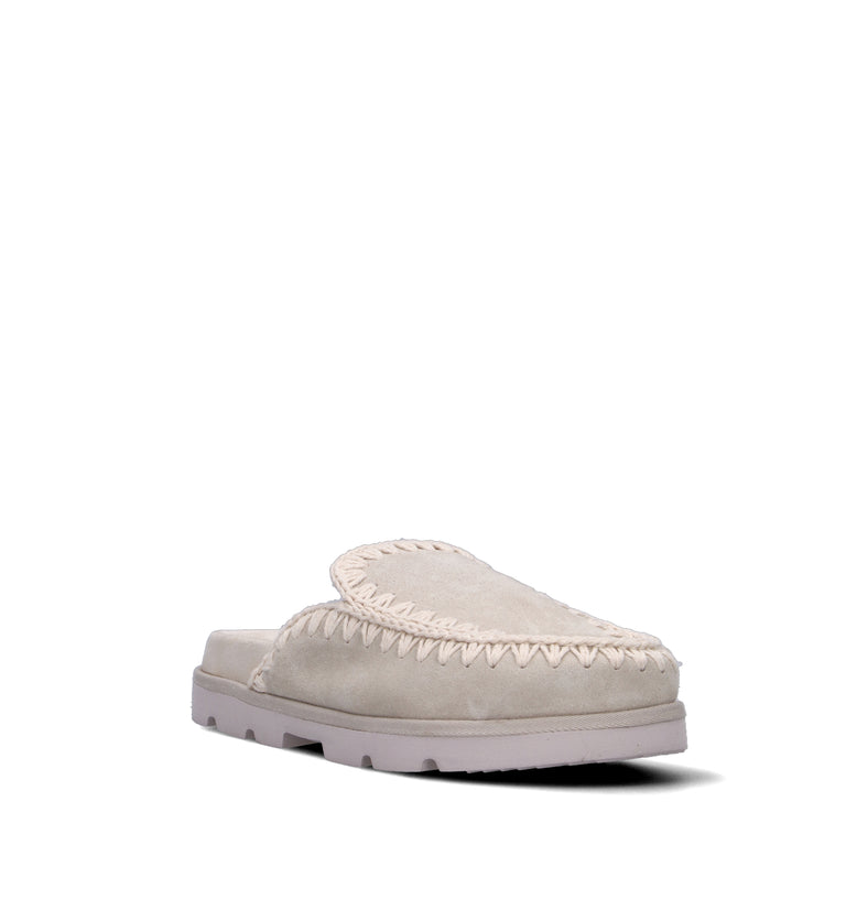 MOU Sabot donna bianca in suede