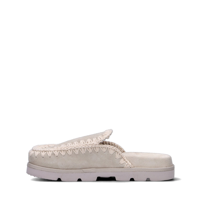 MOU Sabot donna bianca in suede