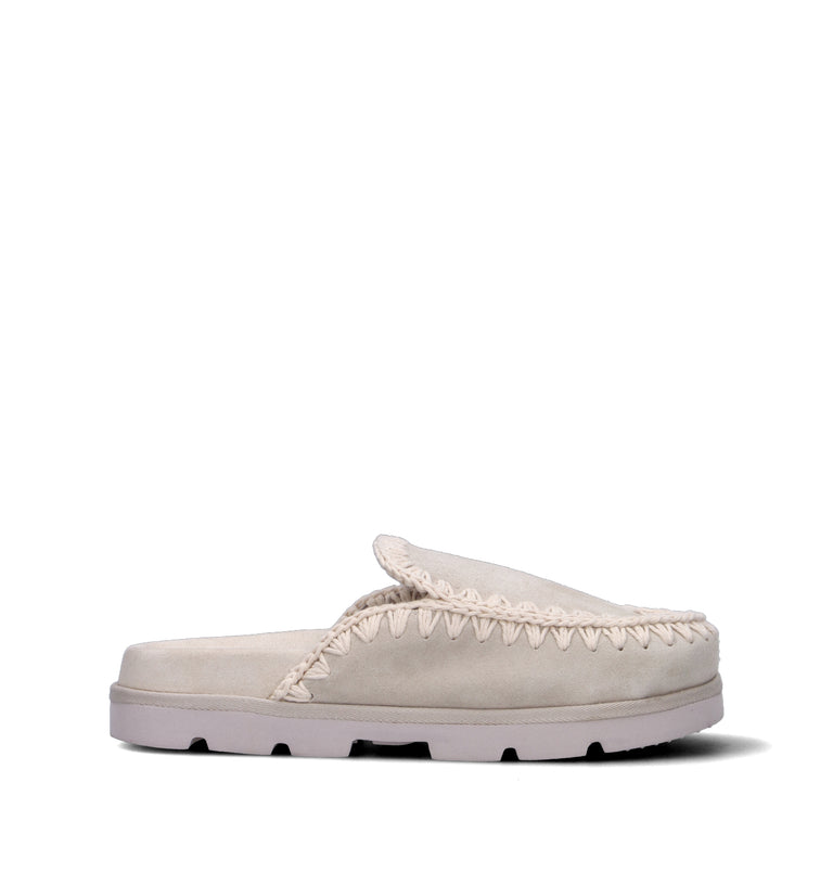 MOU Sabot donna bianca in suede