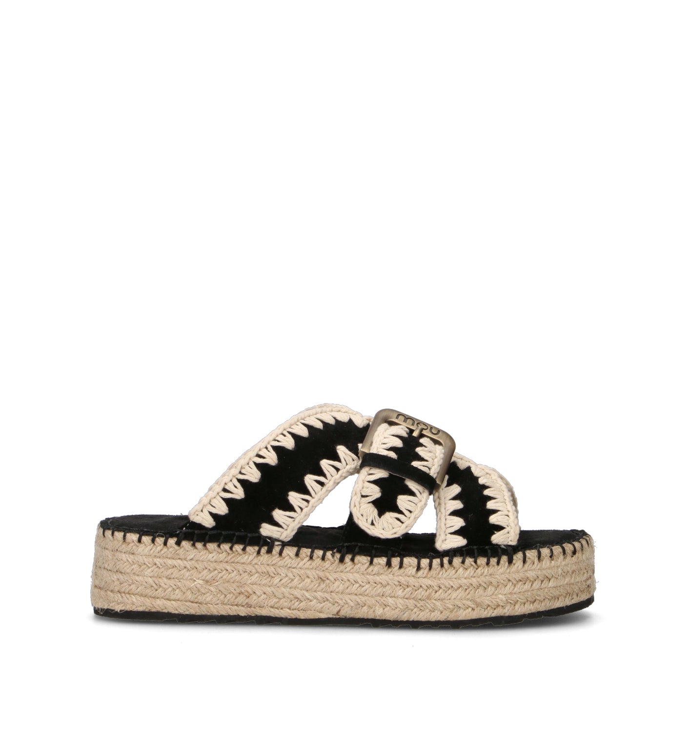 MOU Ciabatta donna nera in suede