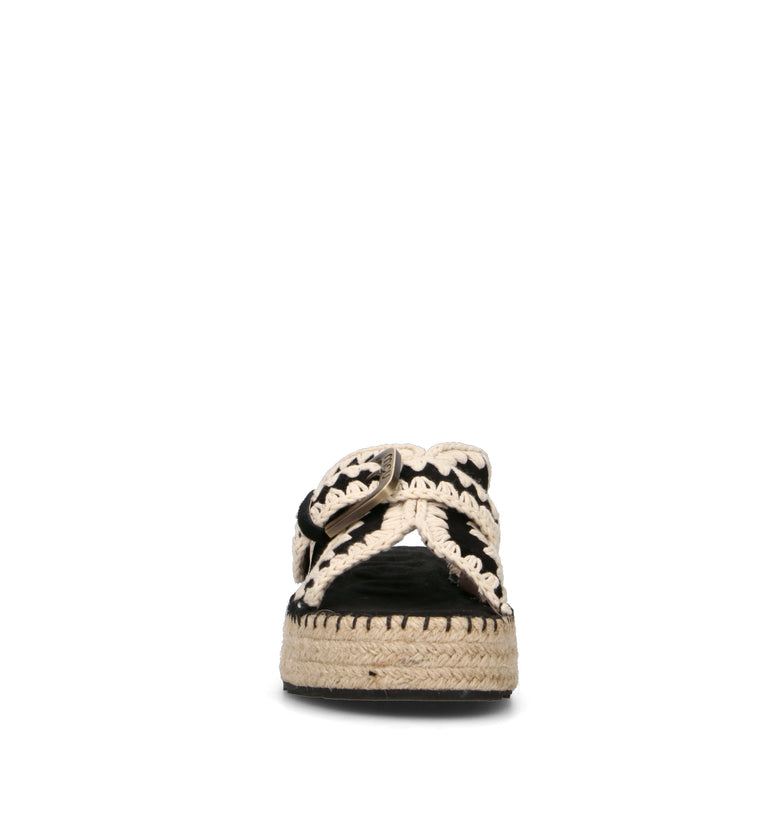 MOU Ciabatta donna nera in suede