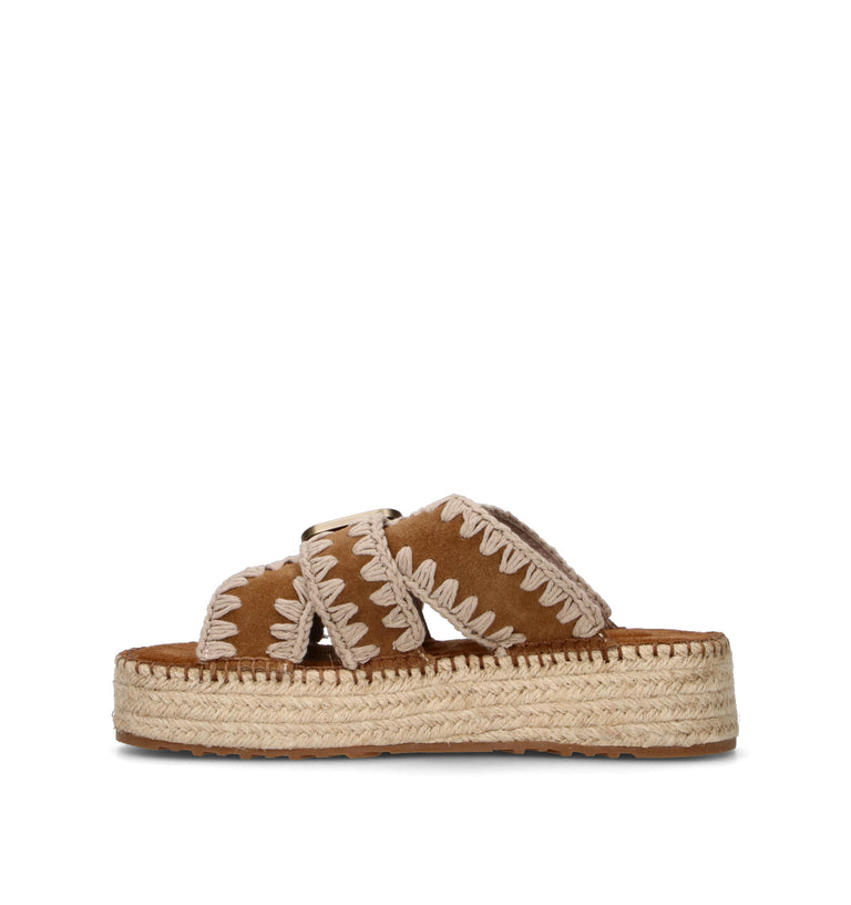 MOU Ciabatta donna cognac in suede