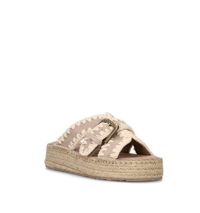 MOU Ciabatta donna beige in suede