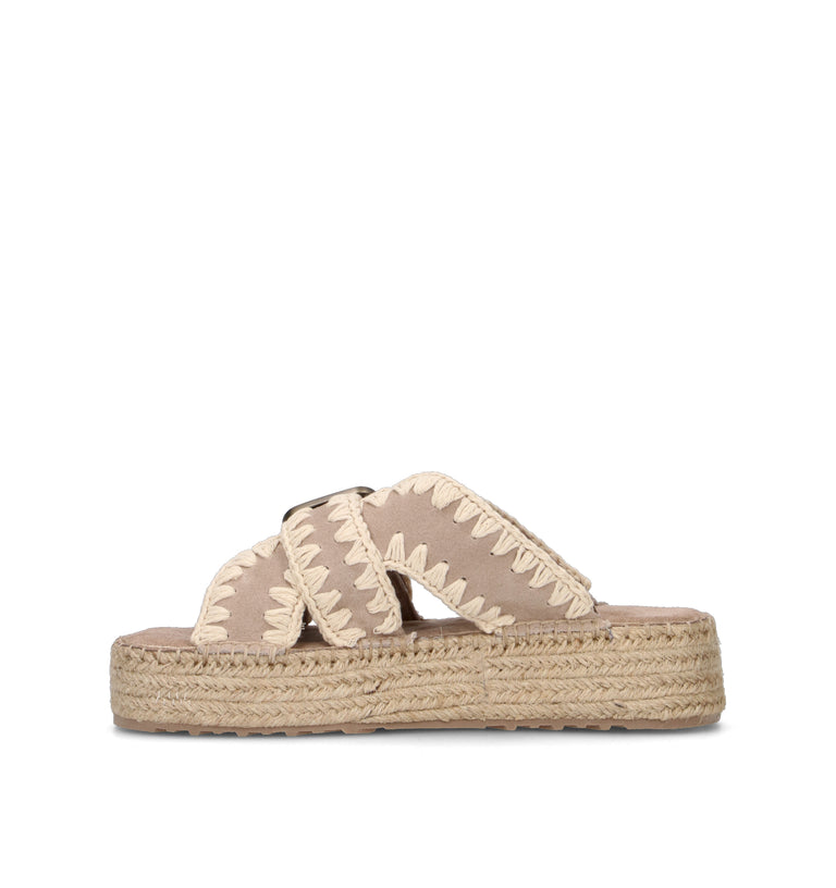 MOU Ciabatta donna beige in suede