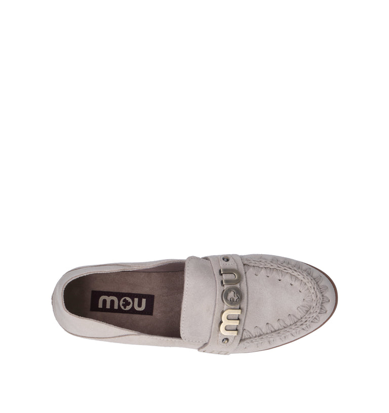 MOU Mocassino donna bianco in suede