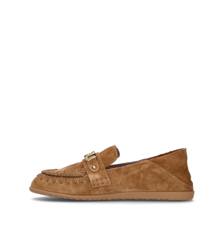 MOU Mocassino donna cognac in suede