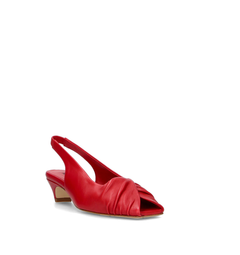 HALMANERA Sandalo donna rosso in pelle