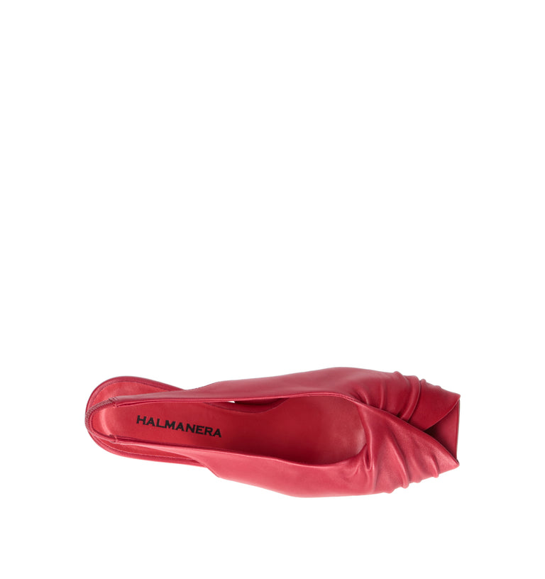 HALMANERA Sandalo donna rosso in pelle