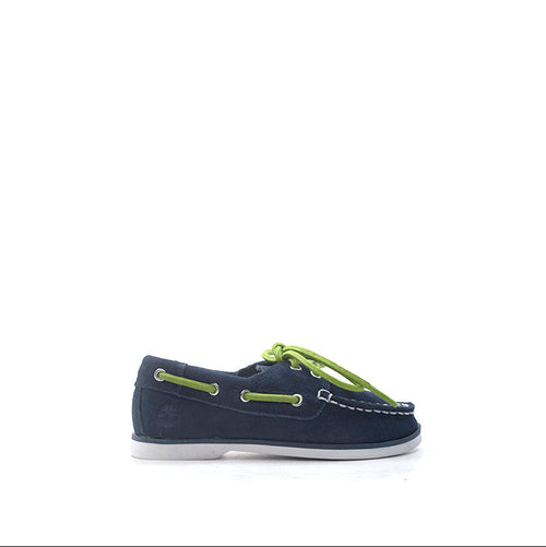 TIMBERLAND Scarpa barca bimbo blu in suede e tessuto