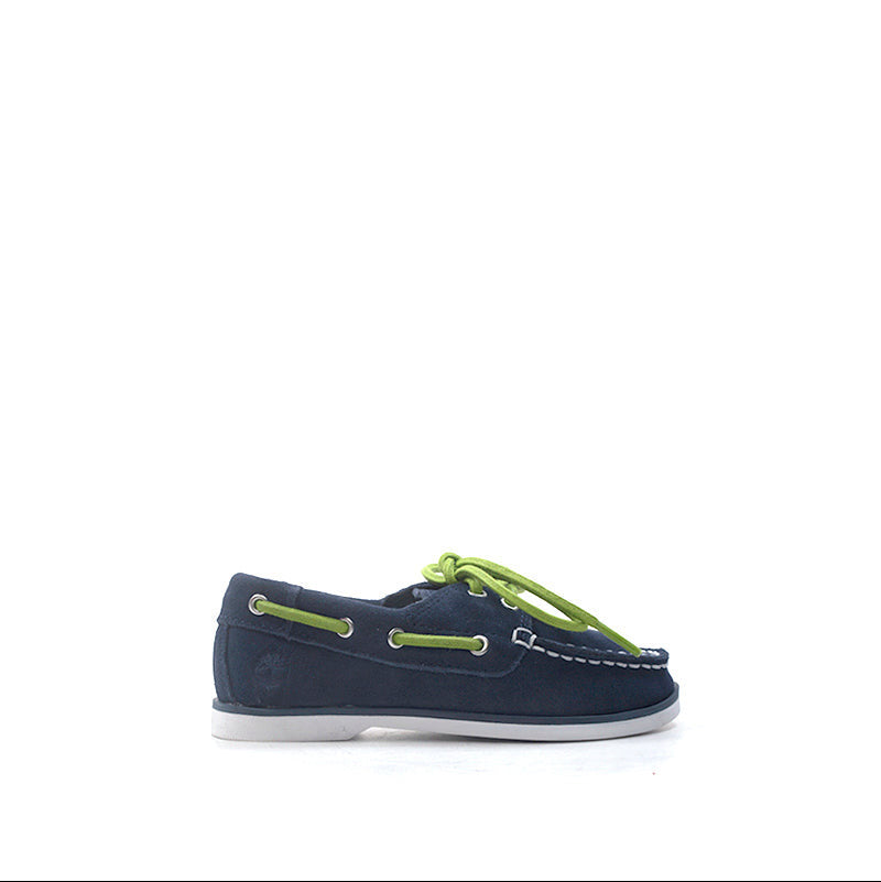 TIMBERLAND Scarpa barca bimbo blu in suede e tessuto