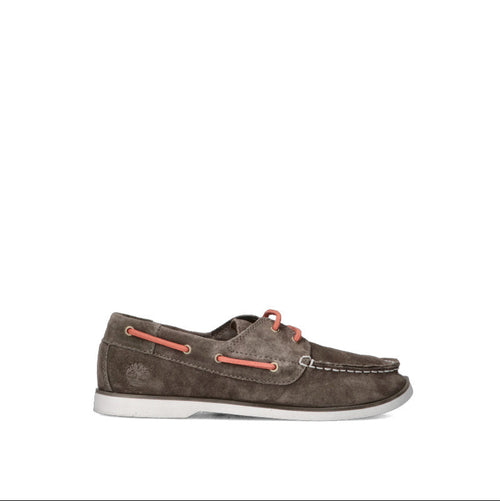TIMBERLAND Scarpa barca ragazzo verde in suede e tessuto