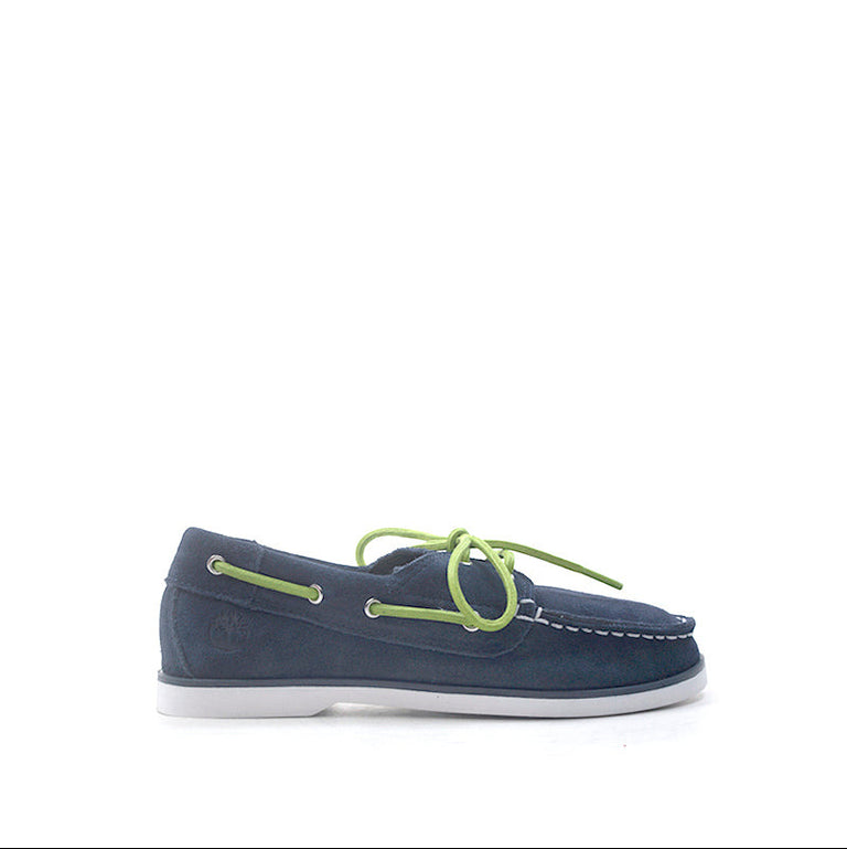 TIMBERLAND Scarpa barca bimbo blu in suede e tessuto