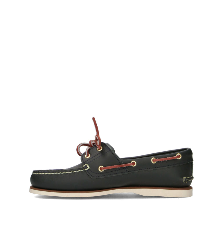 TIMBERLAND Scarpa barca uomo petrolio in pelle