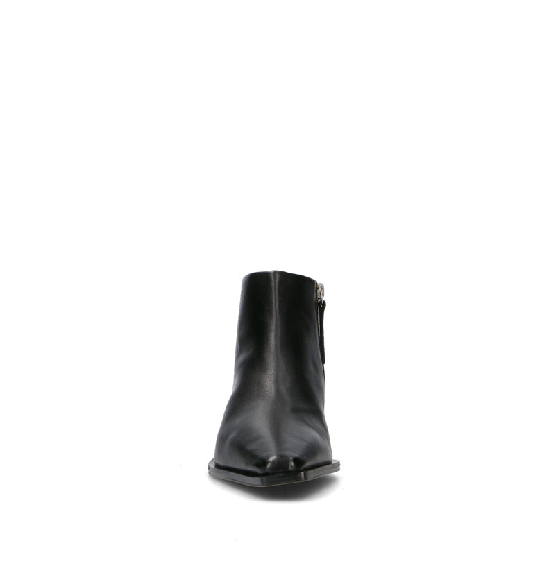 HALMANERA Tronchetto donna nero in pelle