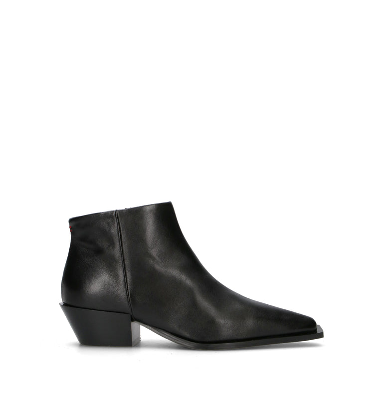 HALMANERA Tronchetto donna nero in pelle