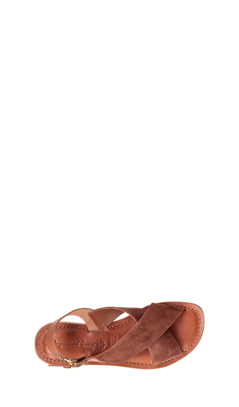 L'ANGOLO DEL CUOIO Sandalo donna cuoio in suede