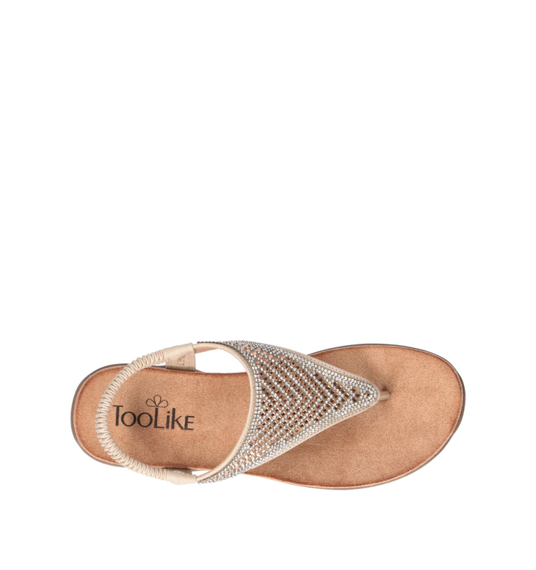 TOO LIKE Sandalo donna beige/oro