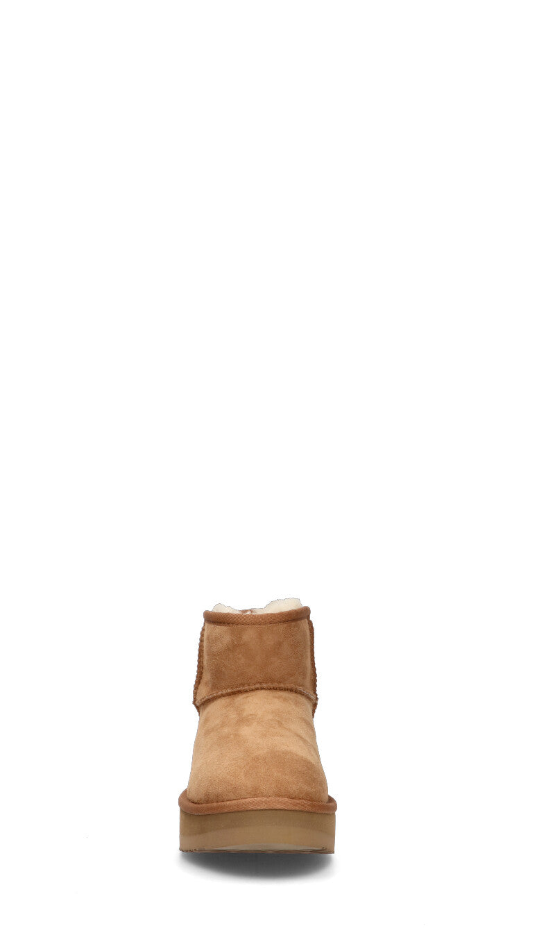 SHEEPSKIN Stivaletto pelo donna chestnut in suede