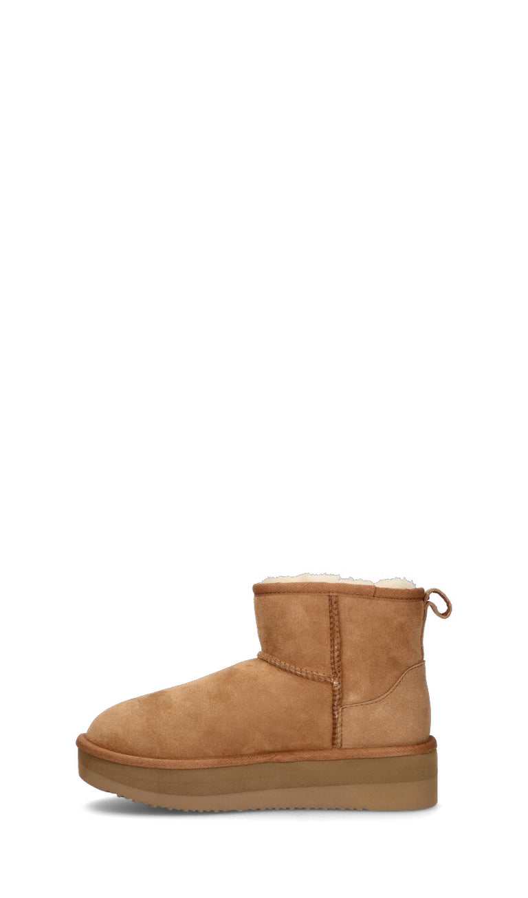 SHEEPSKIN Stivaletto pelo donna chestnut in suede