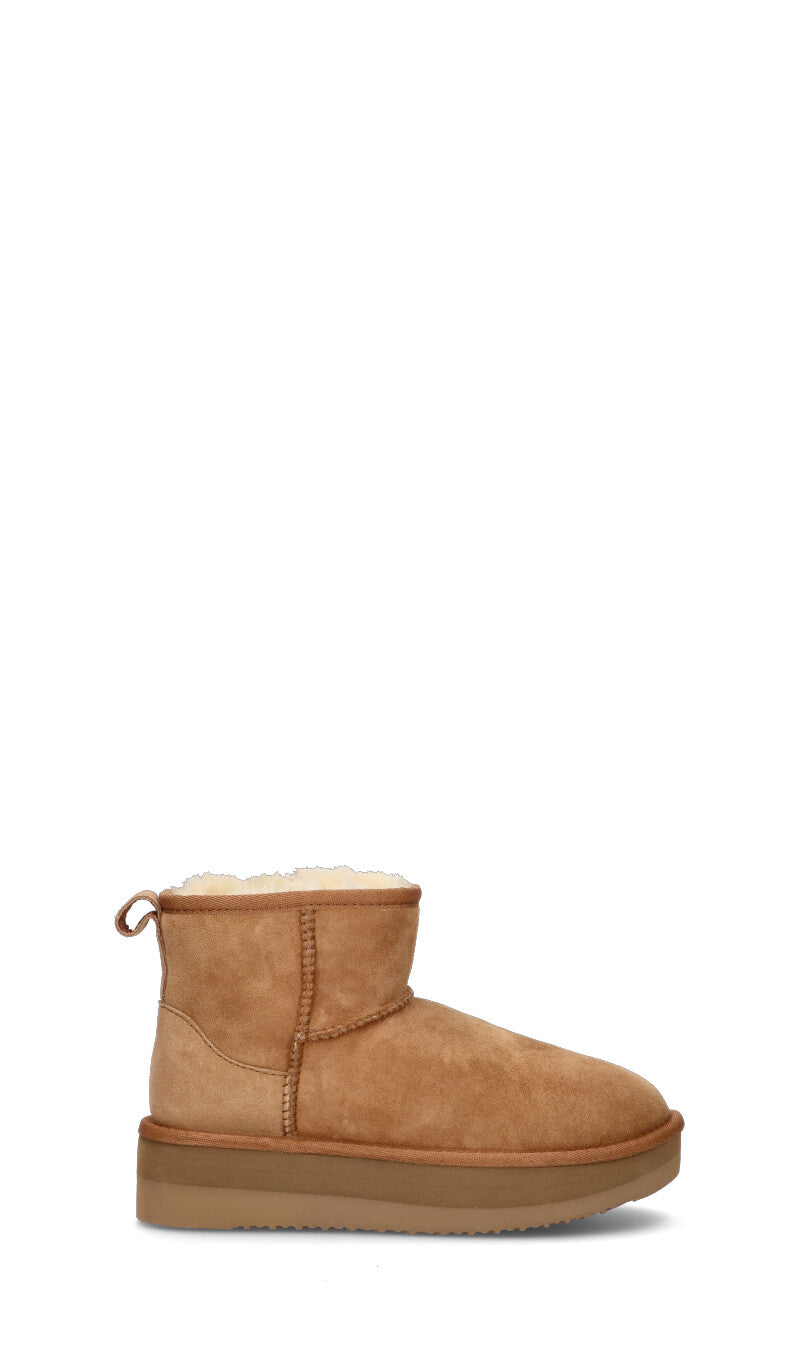 SHEEPSKIN Stivaletto pelo donna chestnut in suede