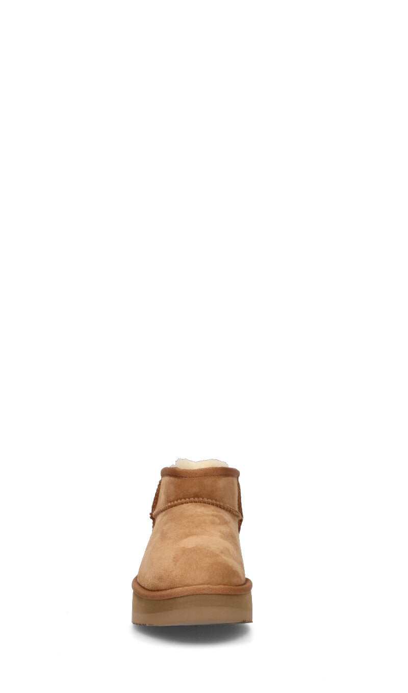 SHEEPSKIN Stivaletto pelo donna chestnut in suede
