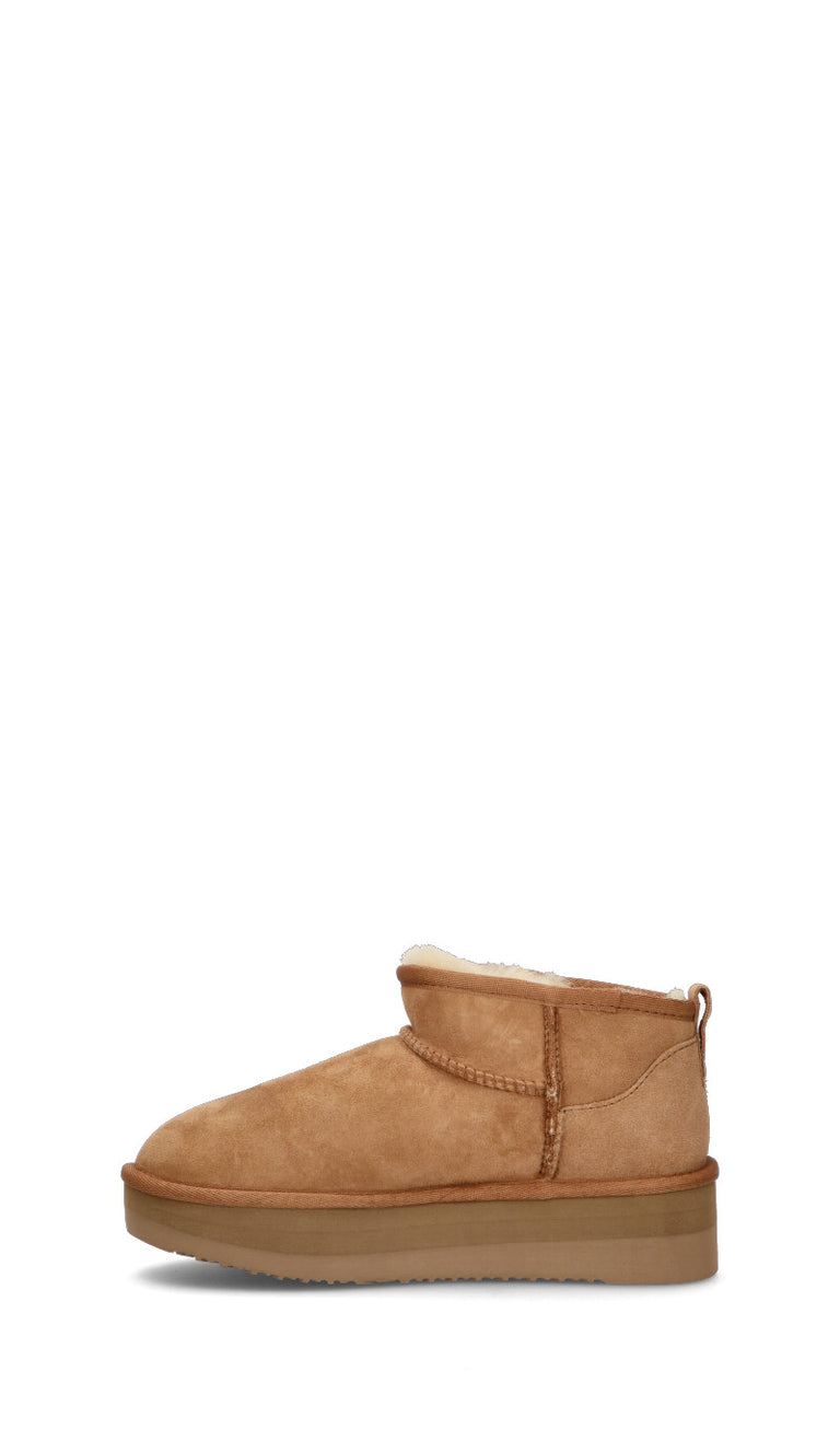 SHEEPSKIN Stivaletto pelo donna chestnut in suede