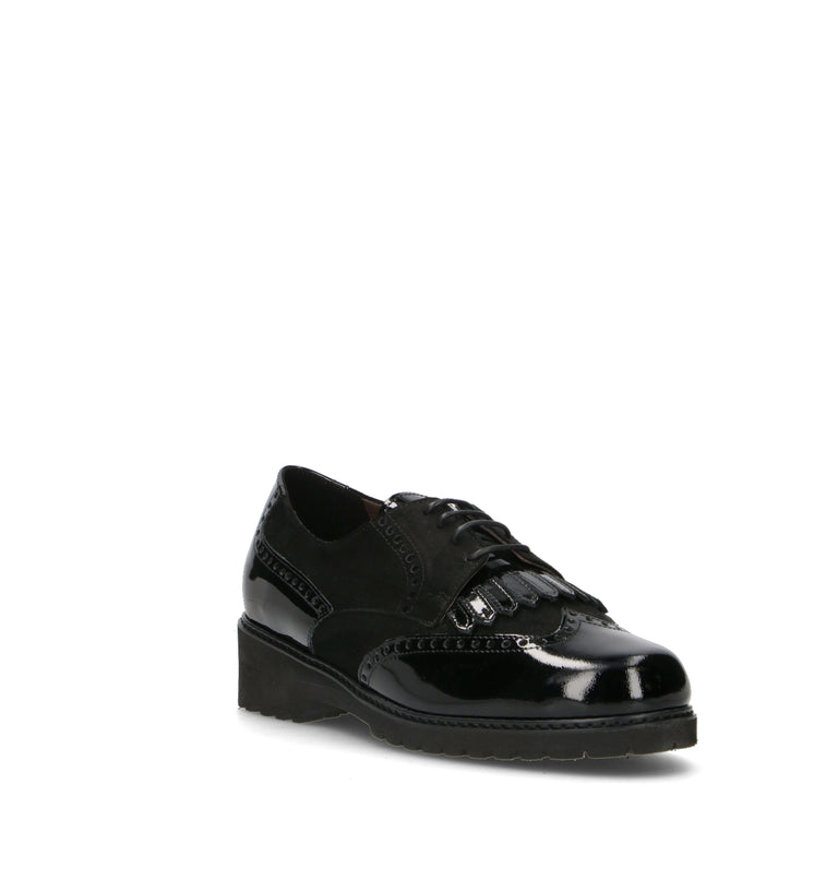 ELITE TOMASI Stringata donna nera in pelle