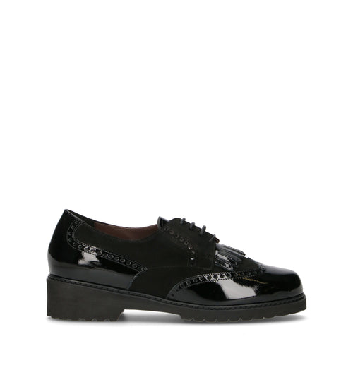 ELITE TOMASI Stringata donna nera in pelle