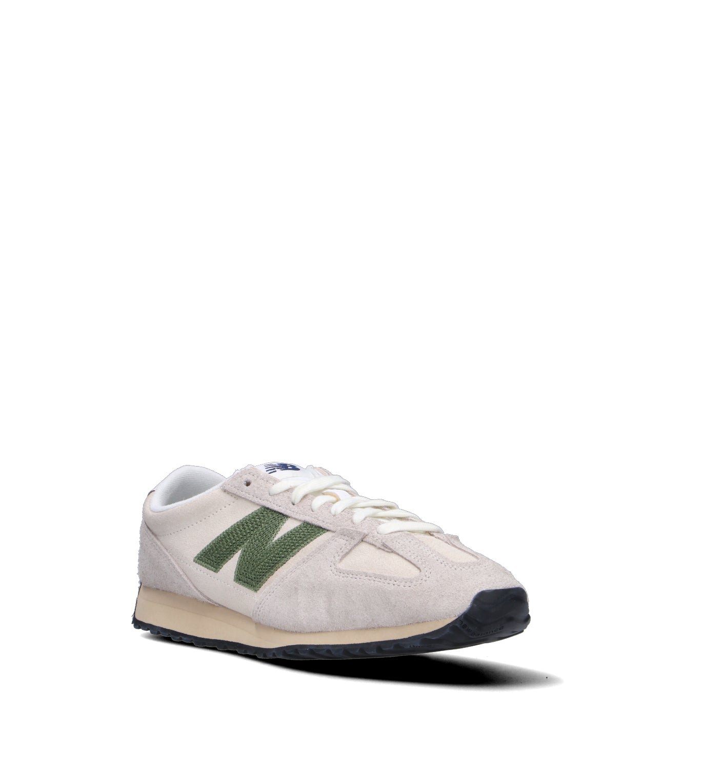 NEW BALANCE Sneaker uomo bianca/verde in suede