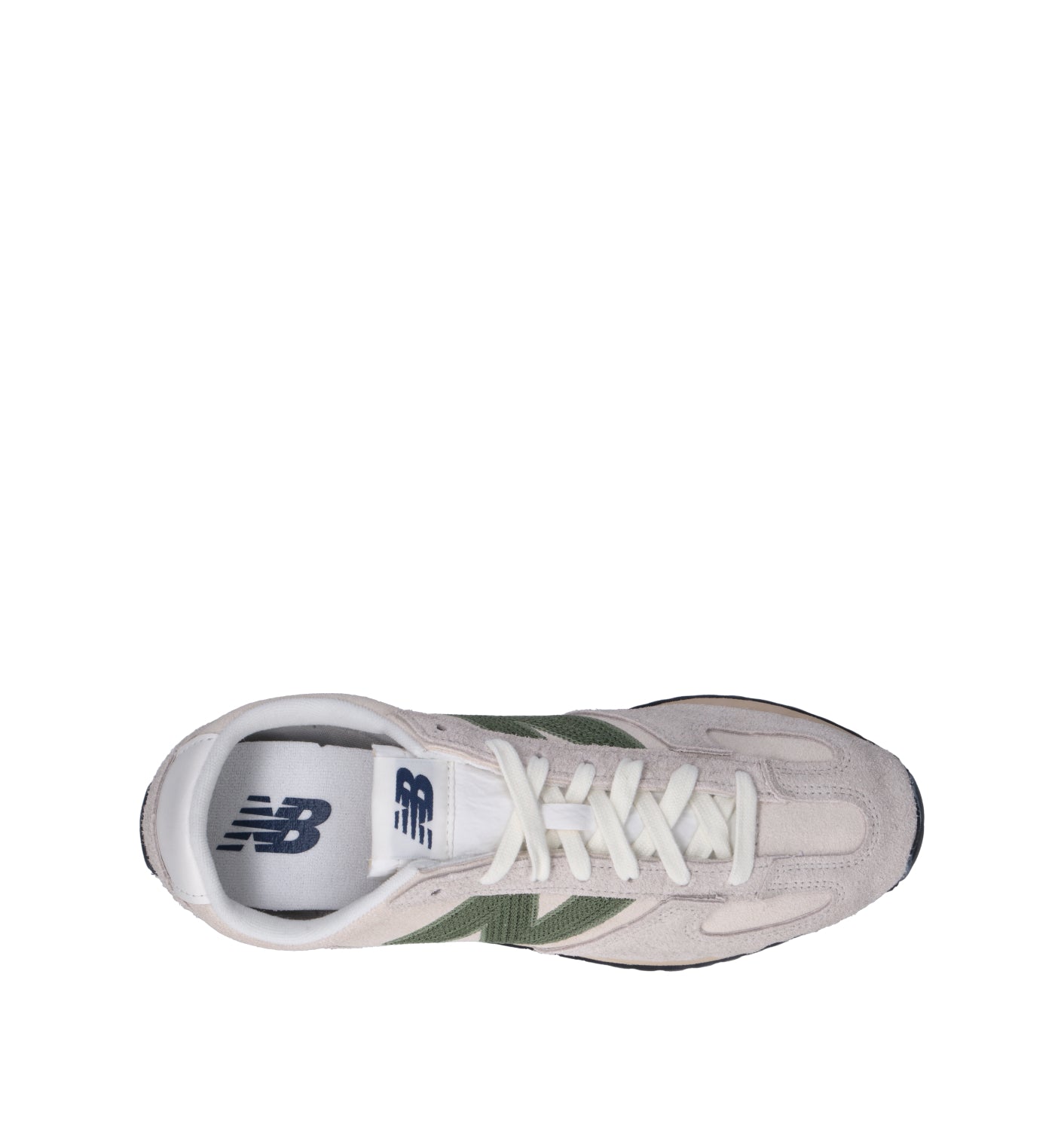 NEW BALANCE Sneaker uomo bianca/verde in suede