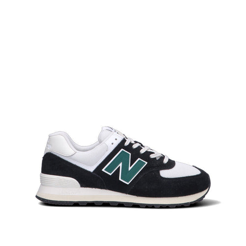 NEW BALANCE 574 Sneaker uomo nera e bianca in suede
