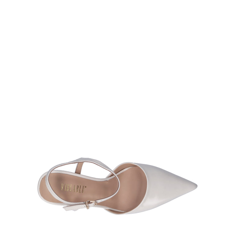 VIOLABLU' Slingback donna bianca in pelle