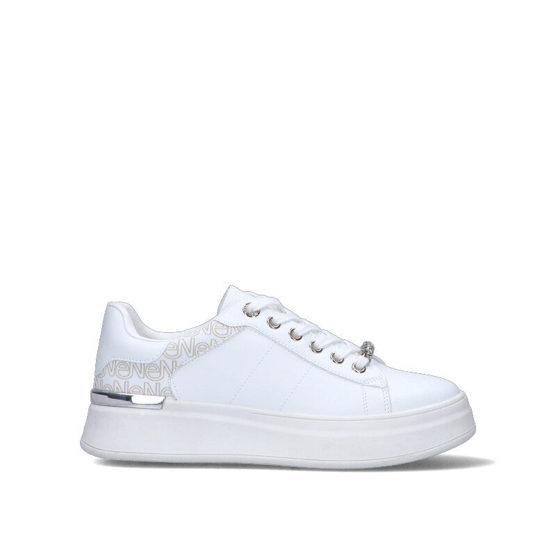 VIOLABLU' Sneaker donna bianca/argento in pelle