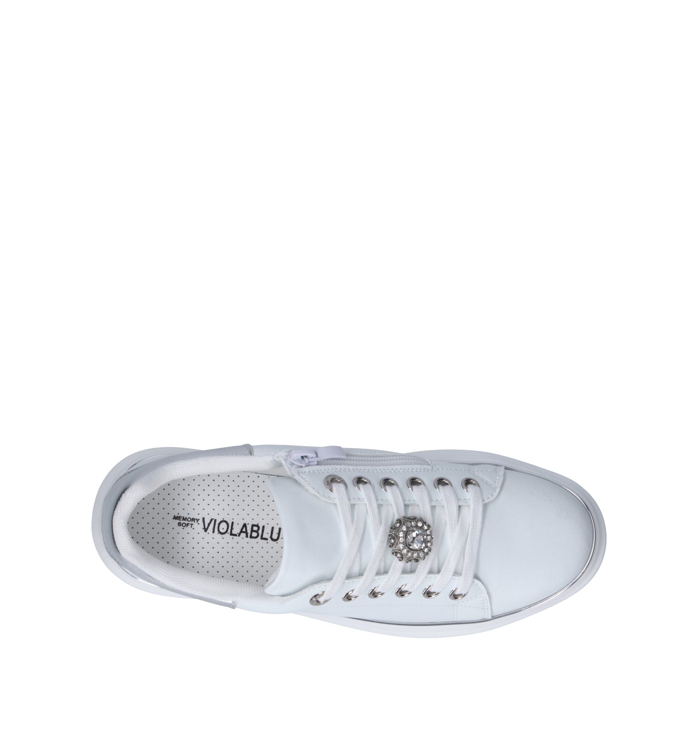 VIOLABLU' Sneaker donna bianca/argento in pelle