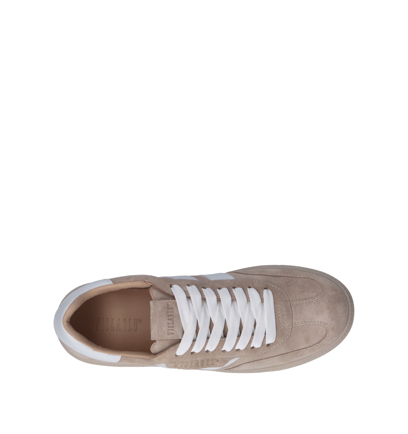 VIOLABLU' Sneaker donna beige/bianca in suede