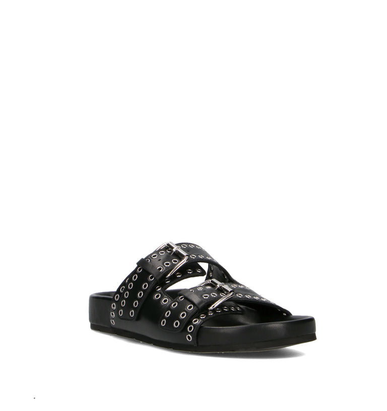 VIOLABLU' Ciabatta donna nera in pelle